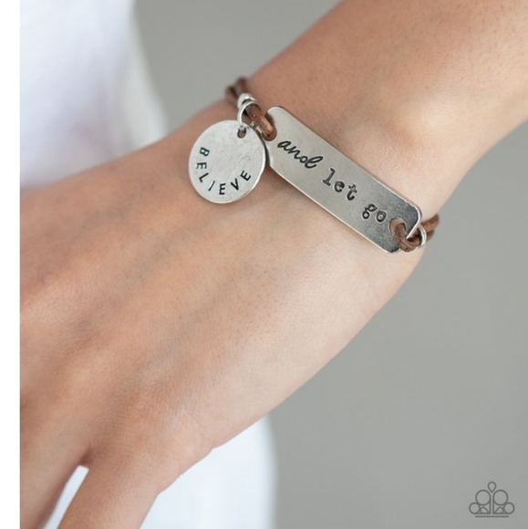 Believe and Let Go Brown Bracelet